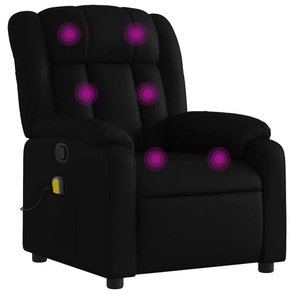 Masážní polohovací křeslo černé, umělá kůže 3205764