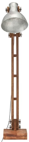 Stojací lampa stříbrná masivní mangovníkové dřevo E27 320579