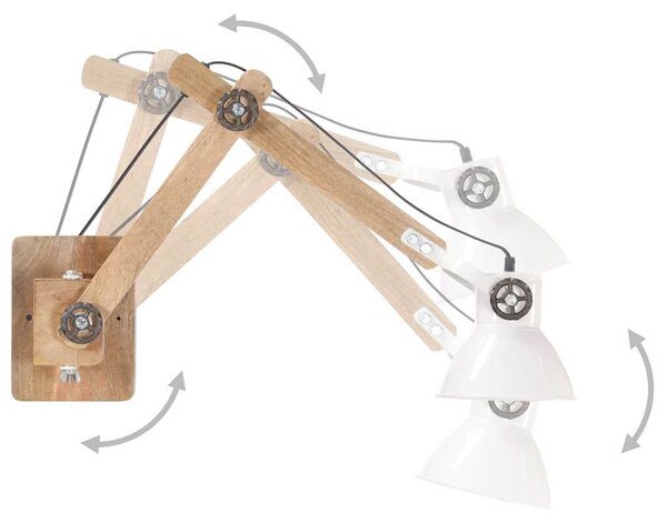 Nástěnná lampa industriální styl bílá kulatá E27 320578