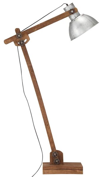 Stojací lampa stříbrná masivní mangovníkové dřevo E27 320579