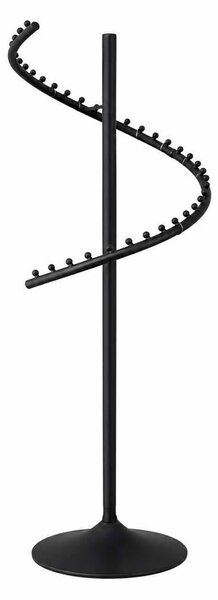 Kovový černý otočný spirálový stojan na oblečení, 180 cm