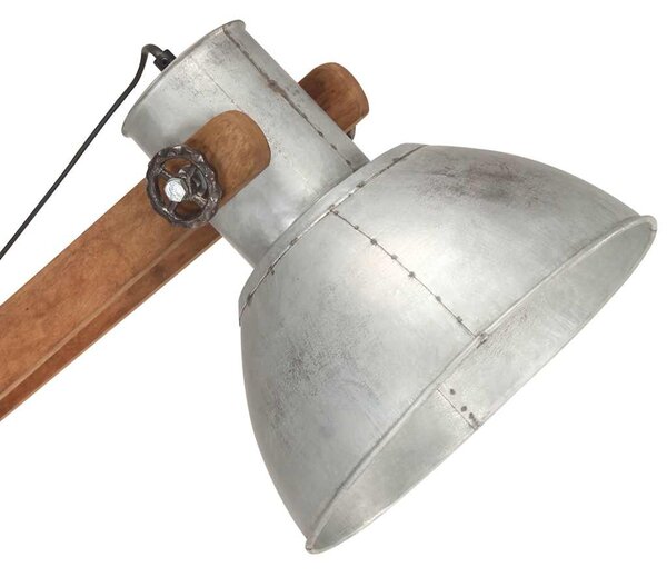 Stojací lampa stříbrná masivní mangovníkové dřevo E27 320579
