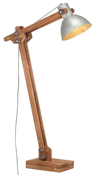 Stojací lampa stříbrná masivní mangovníkové dřevo E27 320579