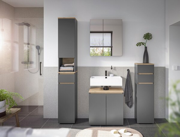 MIDI SKŘÍŇKA, antracitová, barvy dubu, 30/108/30 cm home24 - Koupelnové série, Online Only