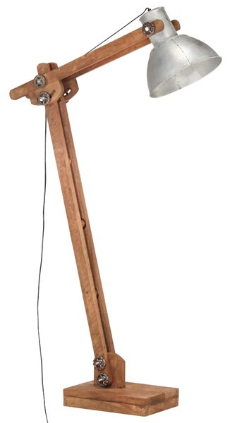 Stojací lampa stříbrná masivní mangovníkové dřevo E27 320579