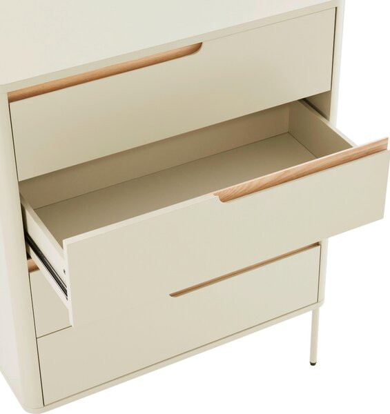 KOMODA, dub, šedobílá, 80/105/40 cm Carryhome - Komody na nožičkách, Online Only