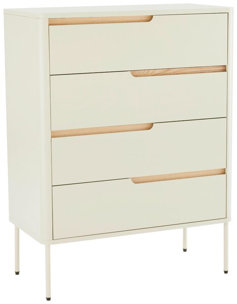 KOMODA, dub, šedobílá, 80/105/40 cm Carryhome - Komody na nožičkách, Online Only