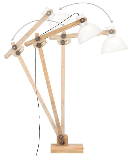 Stojací lampa bílá masivní mangovníkové dřevo E27 320582