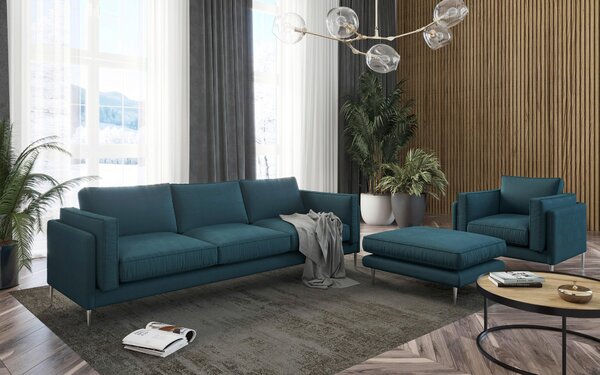 SEDACÍ SESTAVA, textil, petrolej Livetastic - Online Only sedačky, Online Only
