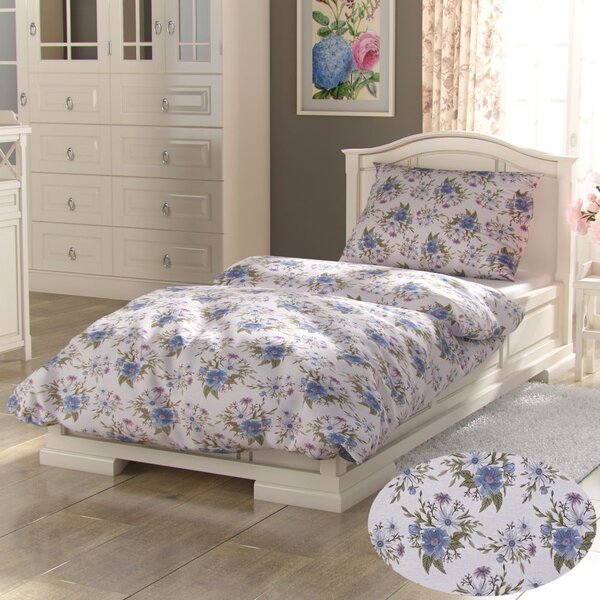 Kvalitex Bavlněné povlečení PROVENCE COLLECTION ELISA modrá 1x 140/200, 1x 70/90cm