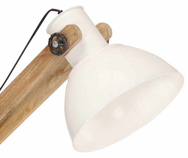 Stojací lampa bílá masivní mangovníkové dřevo E27 320582