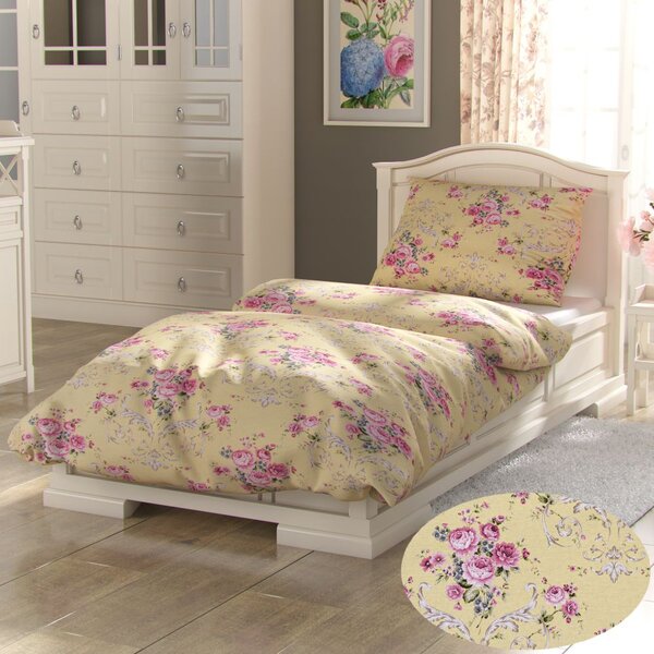 Kvalitex Bavlněné povlečení PROVENCE COLLECTION Cler žlutá 1x 220/200, 2x 70/90cm
