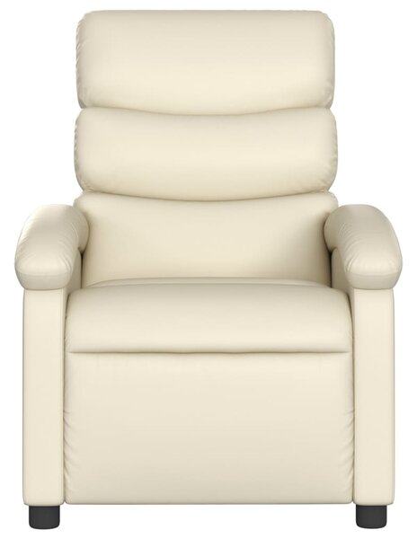 Polohovací křeslo krémové, umělá kůže 3205845