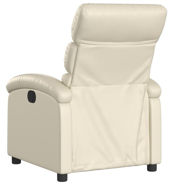 Polohovací křeslo krémové, umělá kůže 3205845