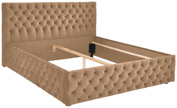 ČALOUNĚNÁ POSTEL, 140/200 cm, světle hnědá home24 - Manželské postele, Online Only