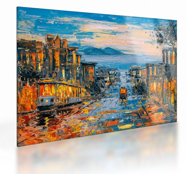 Skleněný obraz - Cable Car, San Francisco (70x50 cm)