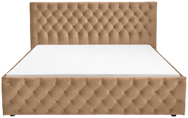 ČALOUNĚNÁ POSTEL, 140/200 cm, světle hnědá home24 - Manželské postele, Online Only