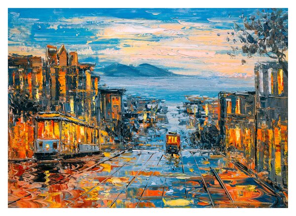 Skleněný obraz - Cable Car, San Francisco (70x50 cm)