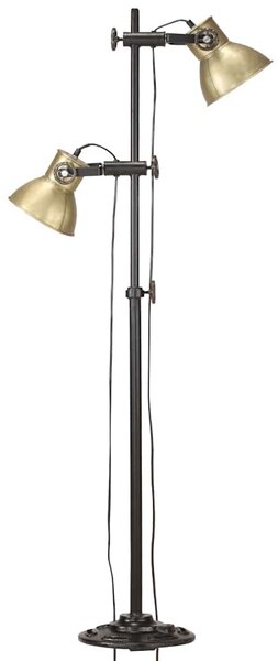 Podlahová lampa se 2 svítidly mosazná E27 litina 320584