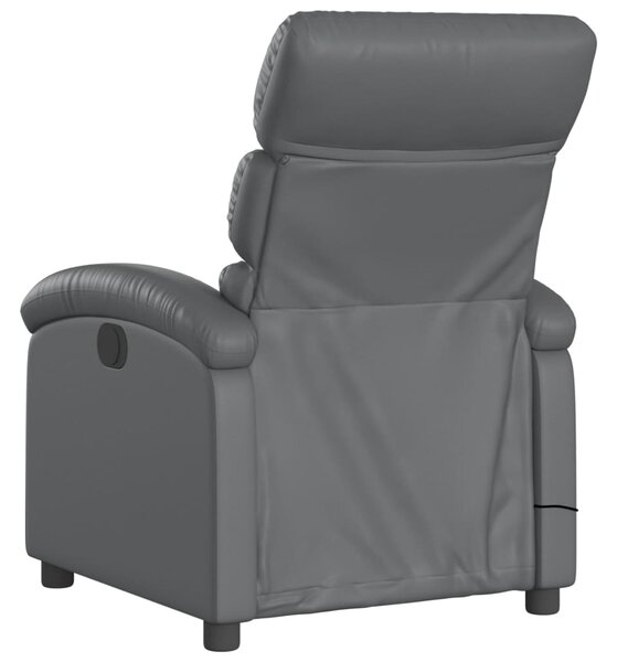 Masážní polohovací křeslo šedé, umělá kůže 3205849