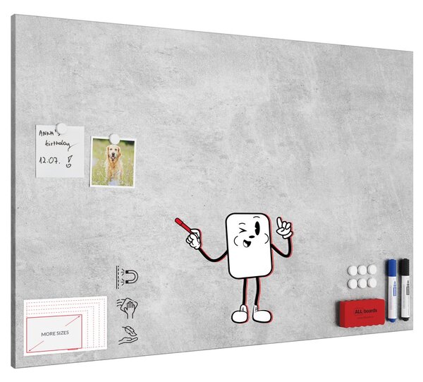 Magnetická tabule METALboards BETON II 90x60 cm,MB96_00115