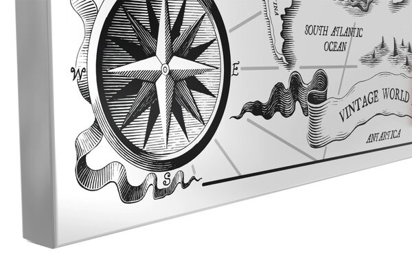 Magnetická tabule METALboards MAPA SVĚTA RETRO 90x60 cm,MB96_00118