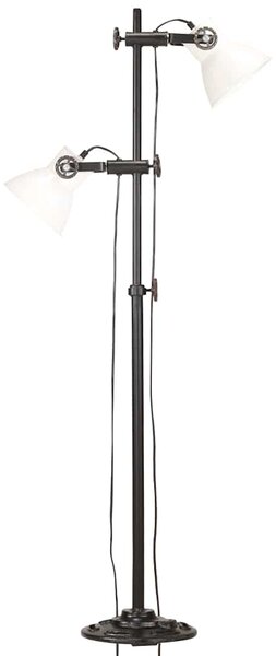 Podlahová lampa se 2 svítidly bílá E27 litina 320586