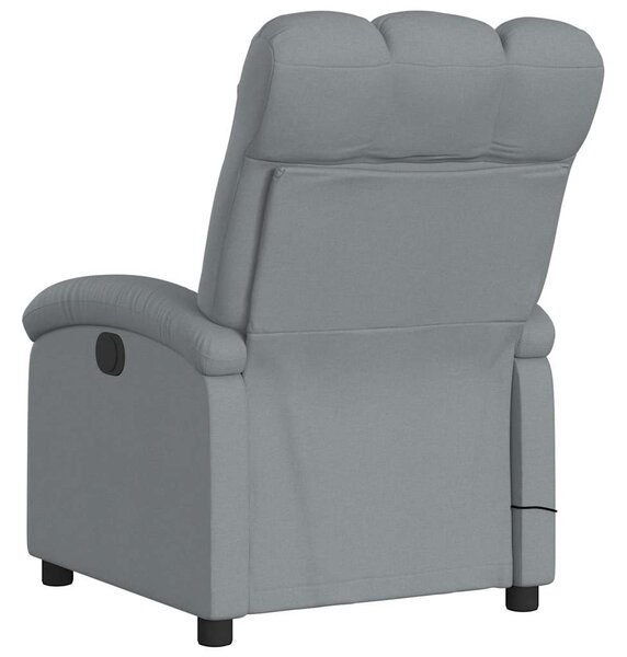 Masážní křeslo s polohovacím mechanismem, světle šedé, látkové 3205868