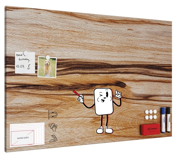 Magnetická tabule METALboards EXOTICKÉ DŘEVO 90x60 cm,MB96_00112