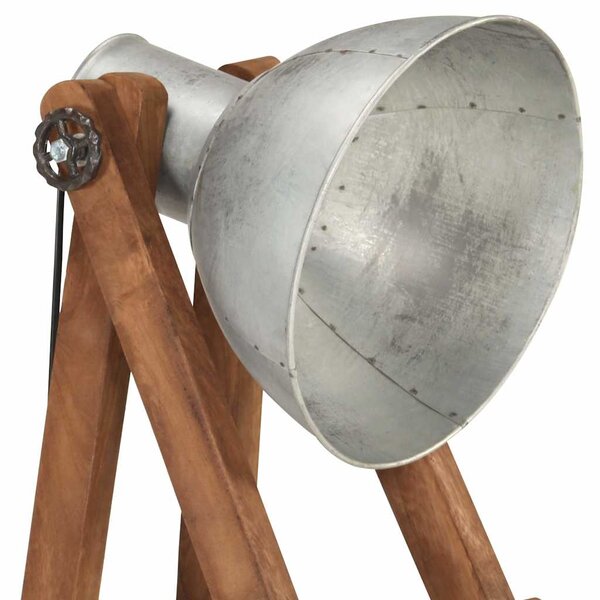 Stojací lampa stříbrná masivní mangovníkové dřevo 320587