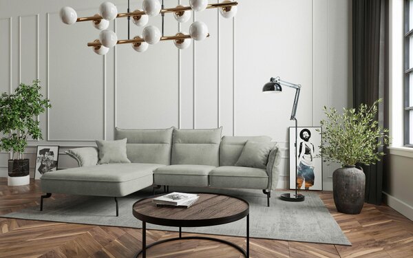 ROHOVÁ SEDAČKA, textil, světle šedá Livetastic - Sedací soupravy, Online Only