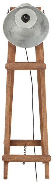 Stojací lampa stříbrná masivní mangovníkové dřevo 320587