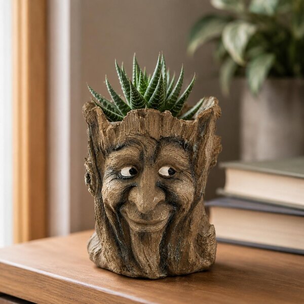 Květináč - pařez s obličejem