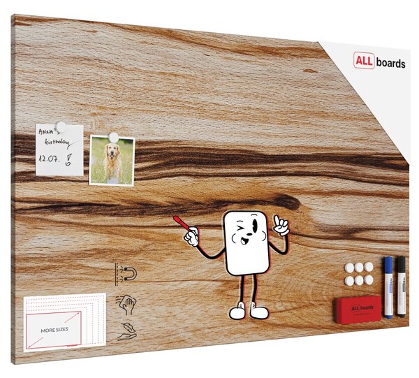 Magnetická tabule METALboards EXOTICKÉ DŘEVO 90x60 cm,MB96_00112