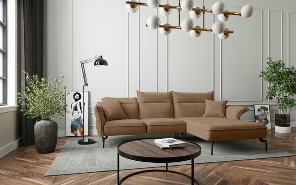 ROHOVÁ SEDAČKA, textil, světle hnědá Livetastic - Sedací soupravy, Online Only