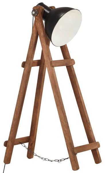 Stojací lampa černá E27 masivní mangovníkové dřevo 320589