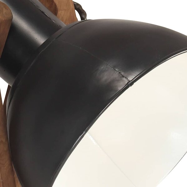 Stojací lampa černá E27 masivní mangovníkové dřevo 320589