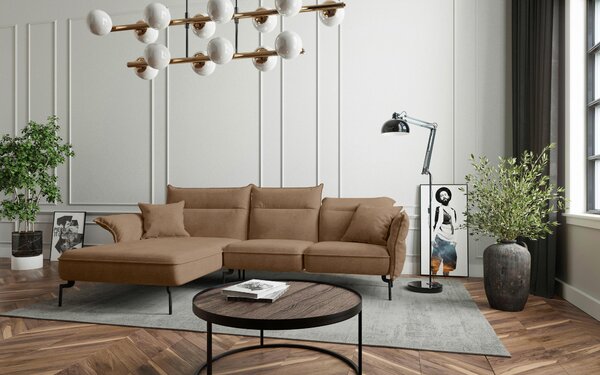 ROHOVÁ SEDAČKA, textil, světle hnědá Livetastic - Sedací soupravy, Online Only