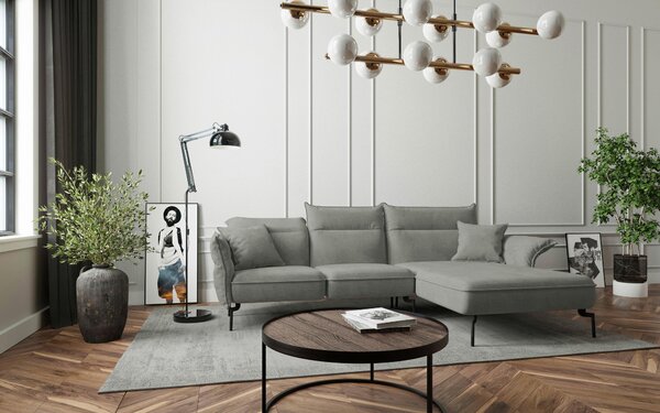 ROHOVÁ SEDAČKA, textil, šedá Livetastic - Sedací soupravy, Online Only