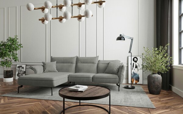ROHOVÁ SEDAČKA, textil, šedá Livetastic - Sedací soupravy, Online Only