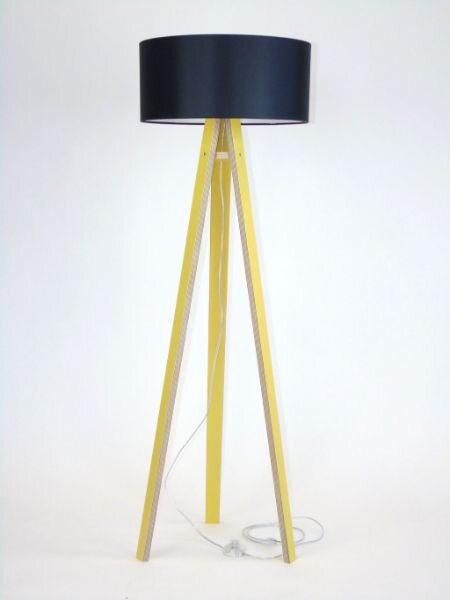 Stojací lampa WANDA 45x140cm - žlutá / černé stínítko
