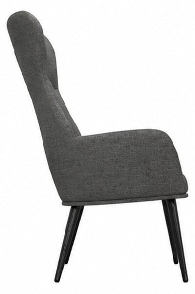 Relaxační křeslo, odpočinkové, dřevo/kov/textil, 96x68x79 cm, nohy černé/tmavě šedá, Dekorino KR20260056