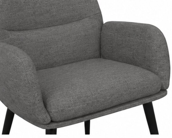 Relaxační křeslo, odpočinkové, dřevo/kov/textil, 96x68x79 cm, nohy černé/světle šedá, Dekorino KR20260055