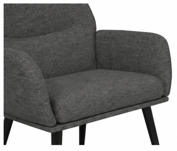Relaxační křeslo, odpočinkové, dřevo/kov/textil, 96x68x79 cm, nohy černé/tmavě šedá, Dekorino KR20260056