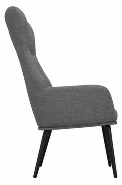 Relaxační křeslo, odpočinkové, dřevo/kov/textil, 96x68x79 cm, nohy černé/světle šedá, Dekorino KR20260055