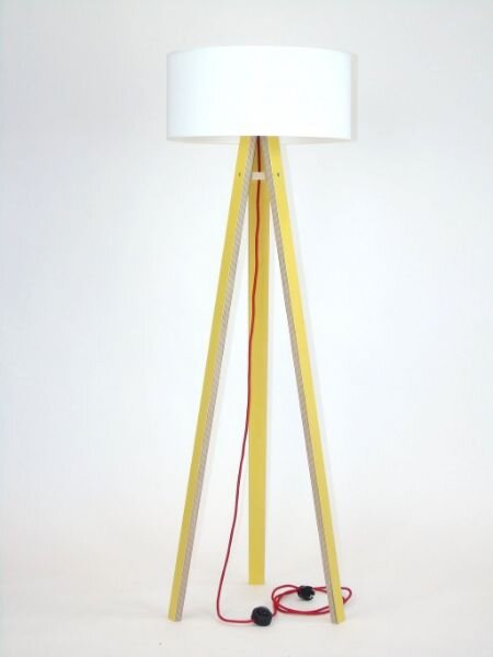 WANDA Stojací lampa 45x140cm - žlutá / bílá Stínidlo / bílá