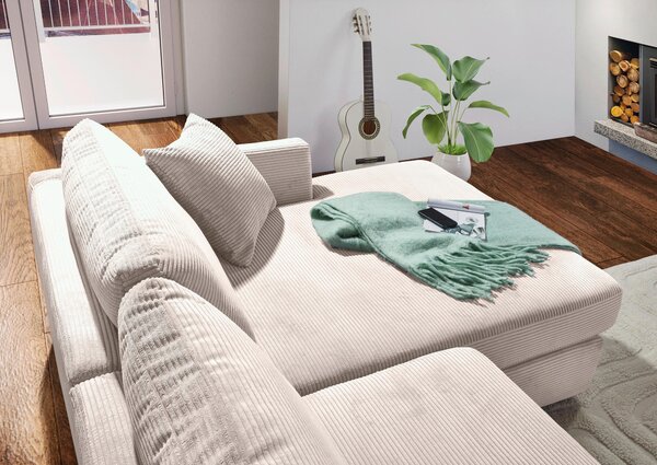 ROHOVÁ SEDAČKA, textil, přírodní barvy Carryhome - Sedací soupravy, Online Only