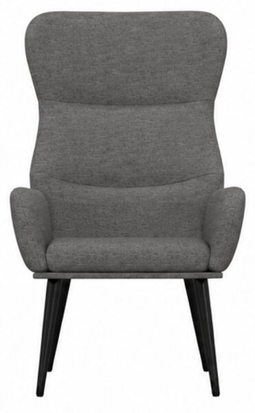 Relaxační křeslo, odpočinkové, dřevo/kov/textil, 96x68x79 cm, nohy černé/světle šedá, Dekorino KR20260055