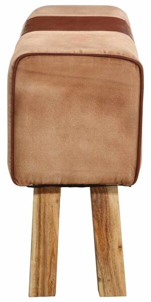 Lavice gymnastický kůň 160 cm hnědá pravá kůže a mangovník 320608