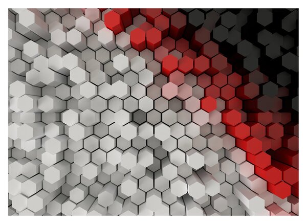 Skleněný obraz - 3D hexagony (70x50 cm)